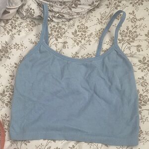 Light Blue Ribbed Tank Top
